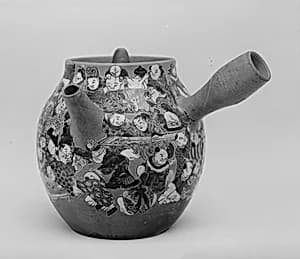 Sencha Teapot (Kyūsu) with Chinese Children Engaged in Literati Activities by Kentei|Shuhei