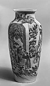 Vase with figures in a landscape by Unknown Artist