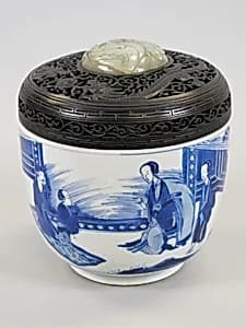 Jar with theatrical scene by Unknown Artist
