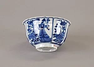 Cup with women and flowers by Unknown Artist