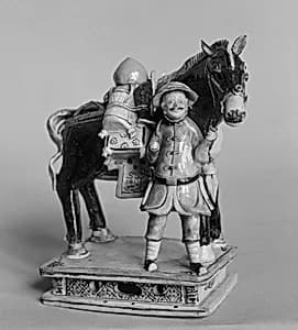 Figure of a Pack of Horse and Attendant by Unknown Artist