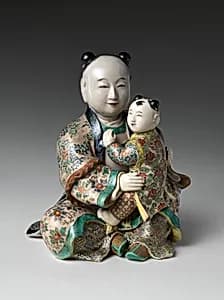 Seated Karako (Chinese boy) with a Child by Unknown Artist