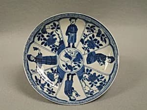 Saucer with women and flowers by Unknown Artist