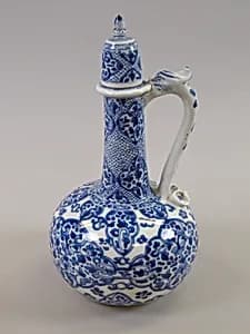 Covered ewer with floral patterns by Unknown Artist