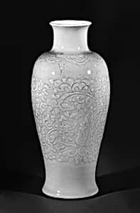 Vase with dragon amid floral scrolls by Unknown Artist