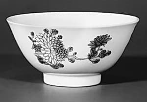 Bowl with flowers (one of a pair) by Unknown Artist