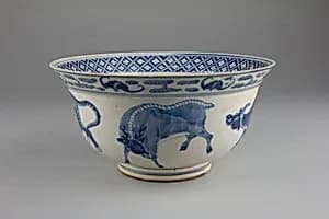 Bowl with ox, tiger, and lion by Unknown Artist