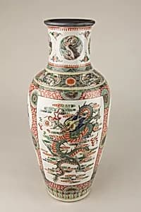 Vase with dragon, phoenixes, and butterflies by Unknown Artist