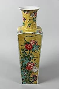 Square vase with scenes of four seasons by Unknown Artist