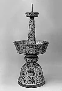 Candlestick from a Set Five-Piece Altar Set (Wugong) by Unknown Artist