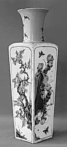 Square vase with flowers of four seasons by Unknown Artist