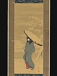 Woman Walking in the Snow by Utagawa Hiroshige
