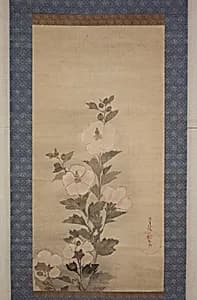 White Hollyhocks by Tawaraya Sōtatsu