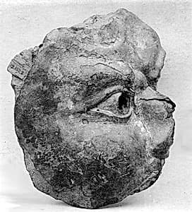 Fragment: Head of Buddhist Image by Unknown Artist