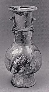 Flower Vase with Stamped Design of Lotus by Unknown Artist