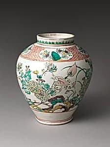 Jar with Mythical Qilin (Kirin) and Chrysanthemums by Unknown Artist