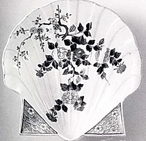 Dish in the Shape of a Shell with Floral Decoration by Unknown Artist