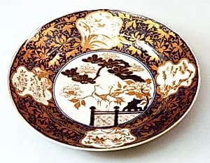 Plate with Decoration of Cranes and Pines by Unknown Artist
