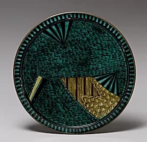 Plate with Design of Fans by Unknown Artist