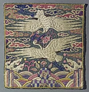 Rank Badge with a Pair of Cranes by Unknown Artist