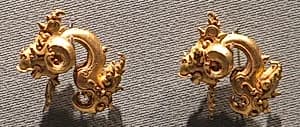 Pair of Ear Ornaments with Ram's Head Motif by Unknown Artist