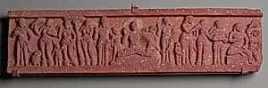 Section from a Frieze with a Seated Buddha and Attendants by Unknown Artist