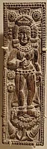 Plaque with the Goddess Durga Standing on a Lotus by Unknown Artist
