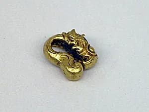 Pair of Ear Ornaments with Green Stones by Unknown Artist