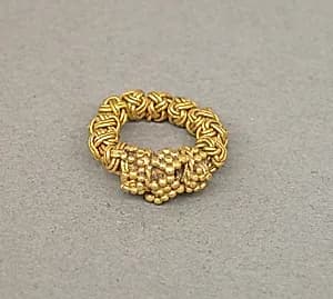 Ear Clip with Granulate and Knotted Wire Design by Unknown Artist
