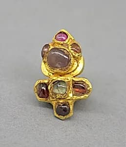 Ear Clip Inlaid with Eight Stones by Unknown Artist