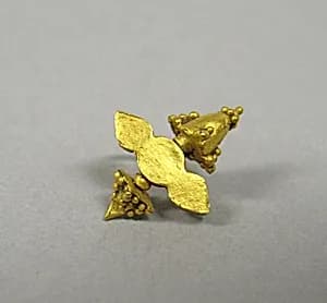 Pair of Ear Clips with Leaf-Shaped Bezel by Unknown Artist