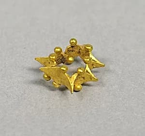 Pair of Ear Clips of Alternating Spires and Beads by Unknown Artist