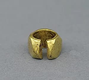 Pair of Triangular Ear Clips with Circular Openings by Unknown Artist