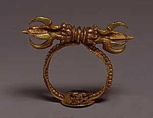 Ring with Bezel Composed of Double Vajra by Unknown Artist