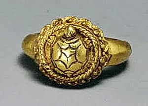 Ring with Tortoise Motif on Circular Bezel by Unknown Artist