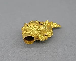 Set of Two Rod Finials in Foliate Shape by Unknown Artist