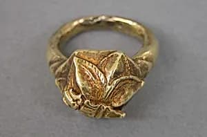 Ring with Lotus Motif on Bezel by Unknown Artist
