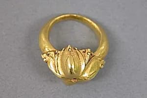 Ring with Lotus Motif by Unknown Artist