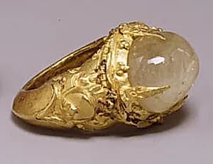 Ring with Oval-Shaped Clear Stone by Unknown Artist