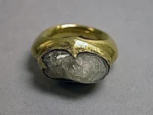 Ring with Inset Clear Stone by Unknown Artist
