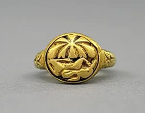 Ring with Oval Bezel Depicting Zoomorphic Design by Unknown Artist