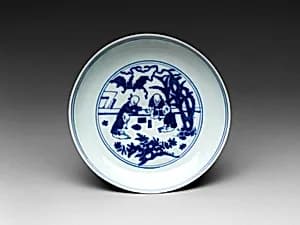 Dish with Children in Garden by Unknown Artist