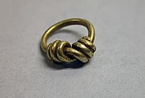 Knotted Wire-coiled Ring with Solid Hoop by Unknown Artist