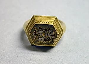 Ring with Hexagonal Bezel and "Sri" Inscription by Unknown Artist