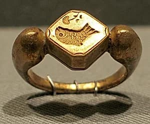 Stirrup-Shaped Ring with Fish Design by Unknown Artist