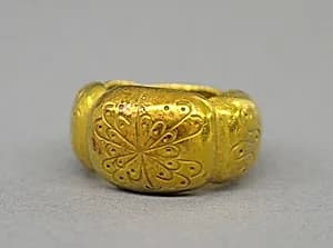 Ring Consisting of Lobed Sections with Incised Designs by Unknown Artist