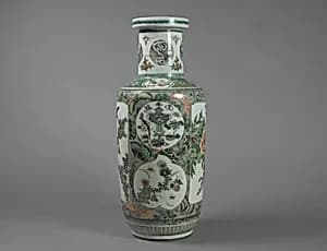 Vase with Floral and Landscape Decor by Unknown Artist