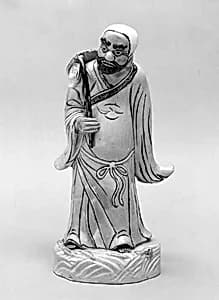 Figure of Bodhidharma Crossing Yangtze River on Reed by Unknown Artist