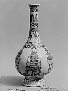 Bottle with Theme of the "Hundred Antiques" by Unknown Artist