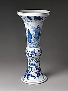 Vase with Daoist immortals, flower sprays, and dragons by Unknown Artist